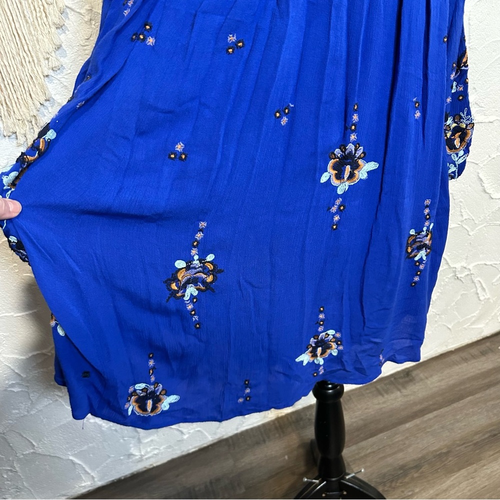 Free People Oxford Embroidered Gypsy Swing Mini Dress Women’s size Small - Picture 10 of 12
